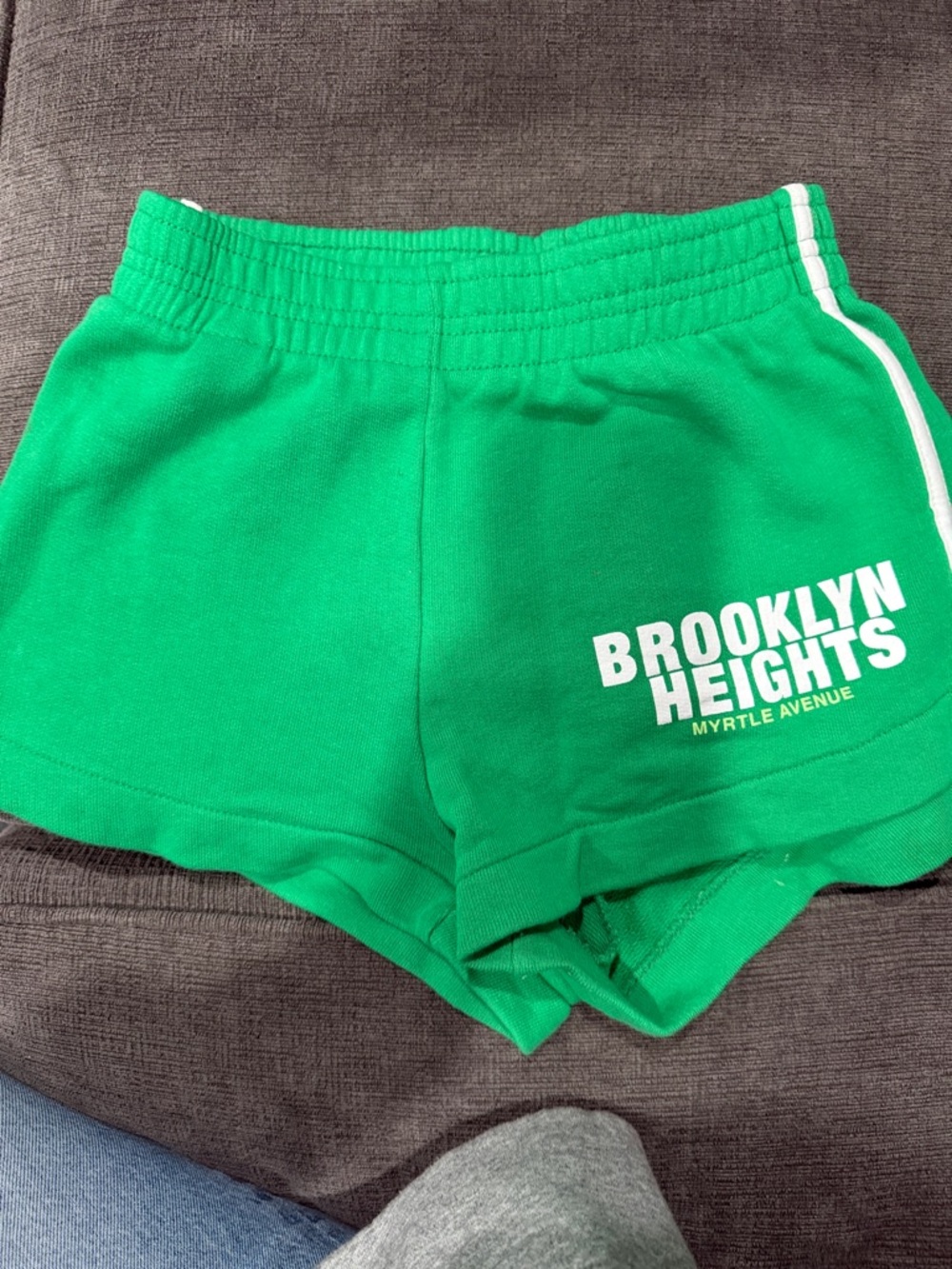 Zara Green 'Brooklyn Heights' Athletic Shorts with White Trim